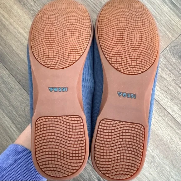 VESSI market flat Women's Navy Knit Slip-On Flat Shoe size 8.5 - Picture 4 of 7